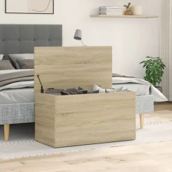 vidaXL opbevaringskasse 84x42x46 cm konstrueret træ sonoma-eg
