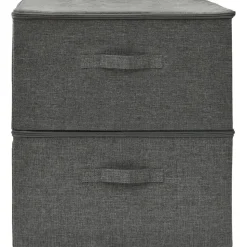 vidaXL opbevaringskasser 2 stk. 43x34x23 cm stof antracitgrå