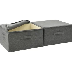vidaXL opbevaringskasser 2 stk. 43x34x23 cm stof antracitgrå