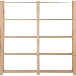 vidaXL opbevaringsreol i 5 niveauer 170x28,5x170 cm massivt fyrretræ