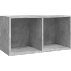 vidaXL opbevaringsreol til lp'er 71x34x36 cm konstrueret træ betongrå