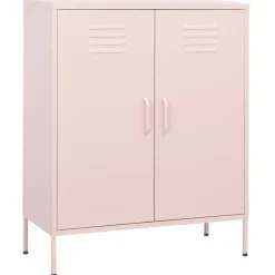 vidaXL opbevaringsskab 80x35x101,5 cm stål lyserød