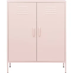 vidaXL opbevaringsskab 80x35x101,5 cm stål lyserød