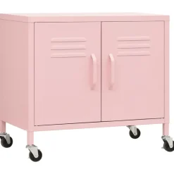 vidaXL opbevaringsskab 60x35x56 cm stål lyserød