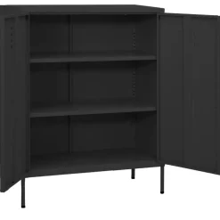 vidaXL opbevaringsskab 80x35x101,5 cm stål antracitgrå