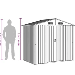 vidaXL opbevaringsskur til haven 204x132x186 cm stål antracitgrå