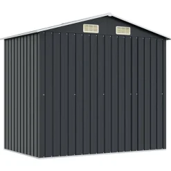 vidaXL opbevaringsskur til haven 204x132x186 cm stål antracitgrå