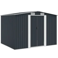 vidaXL opbevaringsskur til haven 257x205x178 cm stål antracitgrå