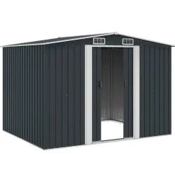 vidaXL opbevaringsskur til haven 257x205x178 cm stål antracitgrå