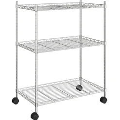 vidaXL opbevaringsstativ med 3 hylder og hjul 60x35x81 cm 150 kg krom
