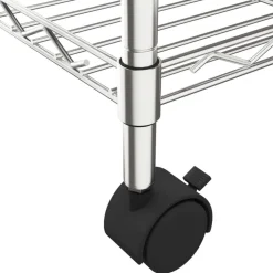 vidaXL opbevaringsstativ med 3 hylder og hjul 60x35x81 cm 150 kg krom