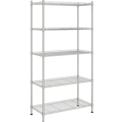 vidaXL opbevaringsstativ med 5 hylder 90x35x180 cm 250 kg krom