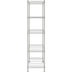 vidaXL opbevaringsstativ med 5 hylder 90x35x180 cm 250 kg krom
