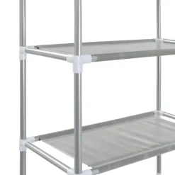 vidaXL opbevaringsstativ med 3 hylder 53x28x169 cm sølvfarvet