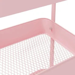 vidaXL opbevaringsvogn 3-lags pink 42x41,5x77 cm stål