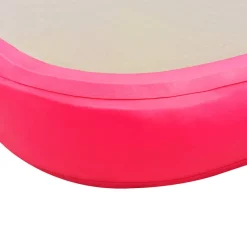 vidaXL oppustelig gymnastikmåtte med pumpe 300 x 100 x 10 cm PVC Pink