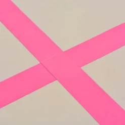 vidaXL oppustelig gymnastikmåtte med pumpe 300 x 100 x 10 cm PVC Pink