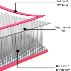 vidaXL oppustelig gymnastikmåtte med pumpe 300 x 100 x 10 cm PVC Pink