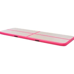 vidaXL oppustelig gymnastikmåtte med pumpe 300 x 100 x 10 cm PVC Pink