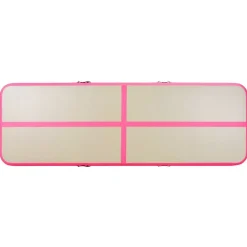 vidaXL oppustelig gymnastikmåtte med pumpe 300 x 100 x 10 cm PVC Pink