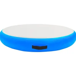 vidaXL oppustelig gymnastikmåtte med pumpe 100x100x10 cm PVC blå