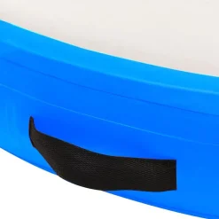 vidaXL oppustelig gymnastikmåtte med pumpe 100x100x10 cm PVC blå