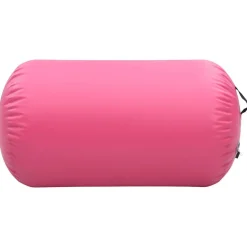 vidaXL oppustelig gymnastikrulle med pumpe 100x60 cm PVC lyserød