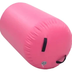 vidaXL oppustelig gymnastikrulle med pumpe 100x60 cm PVC lyserød