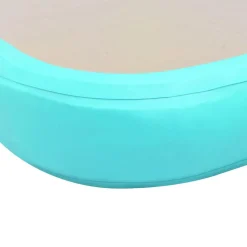 vidaXL oppustelig gymnastikmåtte med pumpe 300 x 100 x 10 cm PVC grøn