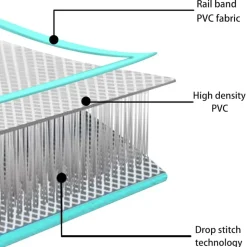 vidaXL oppustelig gymnastikmåtte med pumpe 300 x 100 x 10 cm PVC grøn