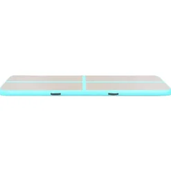 vidaXL oppustelig gymnastikmåtte med pumpe 300 x 100 x 10 cm PVC grøn