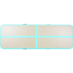 vidaXL oppustelig gymnastikmåtte med pumpe 300 x 100 x 10 cm PVC grøn
