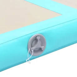 vidaXL oppustelig gymnastikmåtte med pumpe 300 x 100 x 10 cm PVC grøn