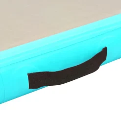 vidaXL oppustelig gymnastikmåtte med pumpe 300 x 100 x 10 cm PVC grøn