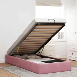 vidaXL osmannisk sengeramme uden madras 80x200 cm fløjl lyserød