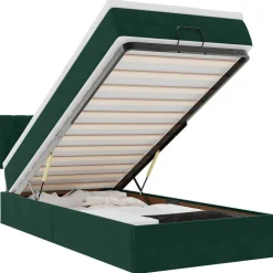 vidaXL osmannisk sengeramme med madras 80x200 cm fløjl mørkegrøn