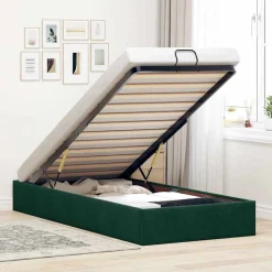 vidaXL osmannisk sengeramme uden madras 80x200 cm fløjl mørkegrøn