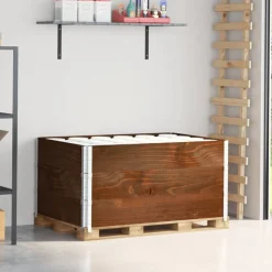 vidaXL pallerammer 3 stk. 120x80 cm massivt fyrretræ brun