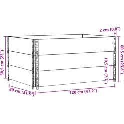 vidaXL pallerammer 3 stk. 120x80 cm massivt fyrretræ