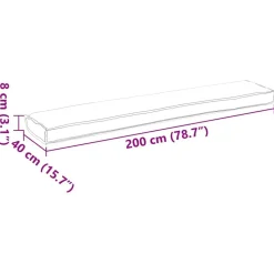 vidaXL Pallet pude Antracit 200 x 40 x 8 cm Oxford Stof