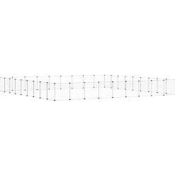 vidaXL 36-panels kæledyrsindhegning med låge 35x35 cm stål sort