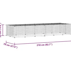 vidaXL 28-panels kæledyrsindhegning med låge 35x35 cm stål sort