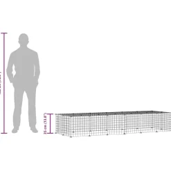vidaXL 28-panels kæledyrsindhegning med låge 35x35 cm stål sort