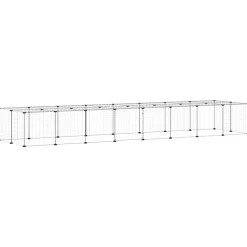vidaXL 36-panels kæledyrsindhegning med låge 35x35 cm stål sort