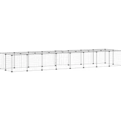 vidaXL 36-panels kæledyrsindhegning med låge 35x35 cm stål sort