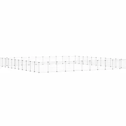 vidaXL 44-panels kæledyrsindhegning med låge 35x35 cm stål sort