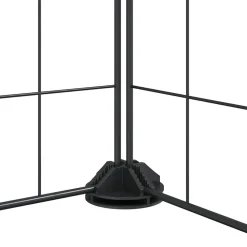 vidaXL 44-panels kæledyrsindhegning med låge 35x35 cm stål sort