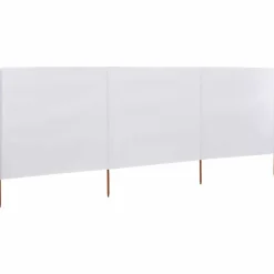 vidaXL 3-panels læsejl stof 400 x 120 cm hvid
