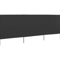 vidaXL 3-panels læsejl stof 400 x 120 cm antracitgrå