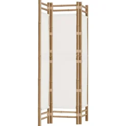 vidaXL 3-panels rumdeler 120 cm foldbar bambus og kanvas